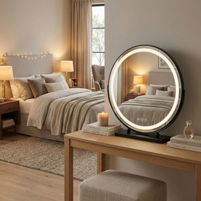 Oglindă LED MAKE-UP Black 50 cm