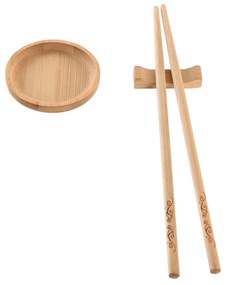Set 9 piese pentru sushi din bambus natur 24 cm