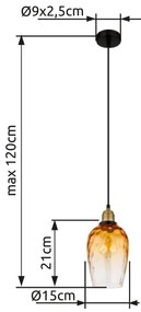 Pendul design decorativ SALVY D-15cm negru/chihlimbar