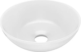 vidaXL Chiuvetă de baie, alb mat, ceramică, rotund