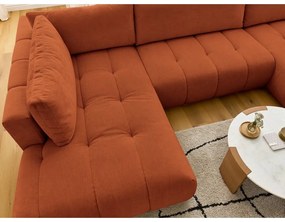 Colțar cărămiziu extensibil/cu spațiu de depozitare (cu colț pe partea stângă/în formă de "U") Fuji – Bobochic Paris