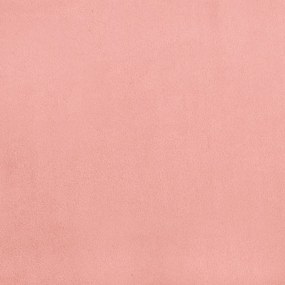 Cadru de pat cu tablie, roz, 140x190 cm, catifea Roz, 140 x 190 cm, Cu blocuri patrate