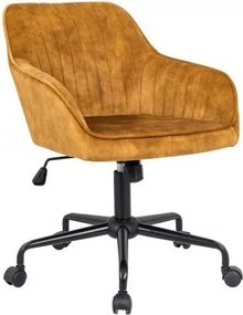 Scaun de birou elegant Turin, catifea galben mustar