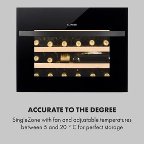 Klarstein Vinsider 24 Built-In Uno, vinotecă, 1 zonă, 24 de sticle, EEK G