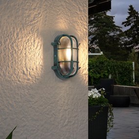 Lampă de perete de exterior verde ovală IP44 - Noutica