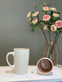 Cana Ceramica LOVE Latte (Alb Perlat Mat+Roz), 400ml