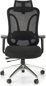 Scaun birou GILBERTO, negru/crom, stofa clasica/metal, 70x64x121/129 c
