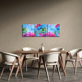 Tablou - Valuri colorate (cu ceas) (90x30 cm)