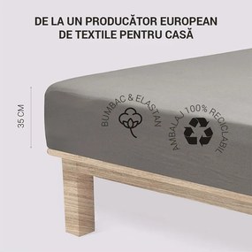Cearșaf elastic jersey cu elastan antracit 180 x 200 cm