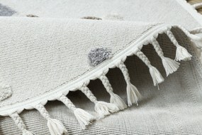 Covor YOYO EY78 cerc alb / bej - Nor, Curcubeu, puncte pentru copii, Franjuri - SECUNDAR-COTATI PRODUSUL