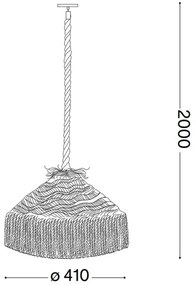 Lustră pe cablu Ideal Lux CANAPA 1xE27/15W/230V d. 41 cm maro