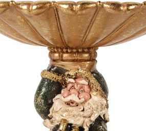 Bol decorativ din polirășină, roșu, model Moș Crăciun, 24 x 24 x 19 cm, „Noël”