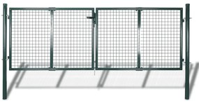 Poarta de gard din otel, verde, 306 x 175 cm Verde, 306 x 175 cm
