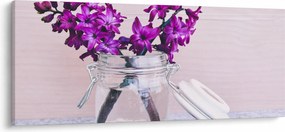 Tablou cu flori violete (120x50 cm)