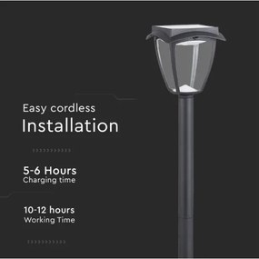 Lampă solară LED 2W 230V 93 cm 3000/6000K IP65 2200 mAh