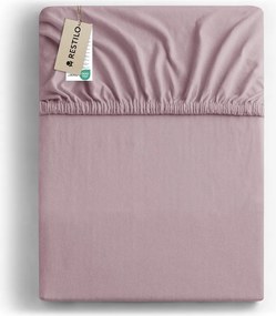 Cearceaf roz prăfuit din jerseu cu elastic 90x200 cm Amber – Restilo