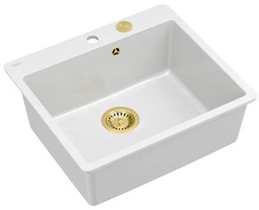 Chiuveta compozit Quadron Unique Morgan 110 alb - auriu 57x50 cm