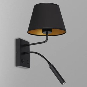 Lampă de perete ARDEN 1xE27/60W/230V + 1xG9/8W negru/auriu