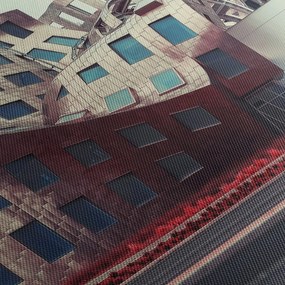 Tablou - construcție arhitectonică (cu ceas) (90x30 cm)