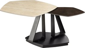 Masuta de cafea moderna cu doua blaturi rotative din ceramica Movement 80-130cm