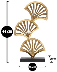 Statuetă metalică în decor auriu Mauro Ferretti Triple Leaf