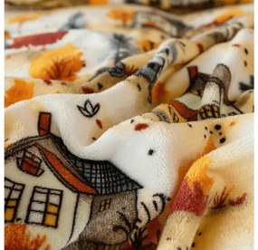 Lenjerie cocolino AUTUMN VILLAGE colorata Dimensiune lenjerie de pat: 70 x 90 cm | 140 x 200 cm