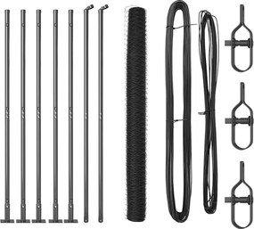 vidaXL Stâlp de gard. Gri 10 x 1,5 m (plasă de 50 mm) Oțel și PVC