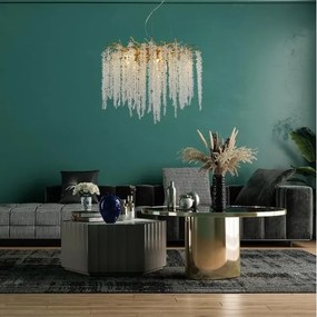 Lustră de cristal pe cablu 9xG9/40W/230V auriu