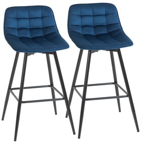 Homcom set 2 scaune bar, stil nordic, 45x47x88cm catifea | Aosom Ro