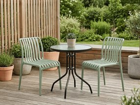 Set de gradina TREGO ISLAND - 2 scaune si masa rotunda ø 60 cm, verde