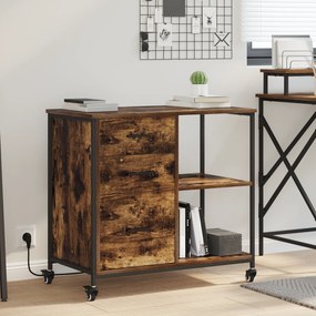 vidaXL Dulap de birou Stejar afumat 76 x 41 x 72 cm Lemn compozit