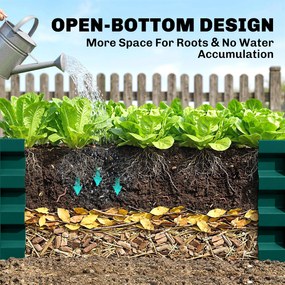 Outsunny Pat de Gradina Galvanizat Inaltat pentru Cultivare Legume Flori Plante Aromatice Cutie de Plantare Metalica Verde 120x90x30cm | Aosom Romania