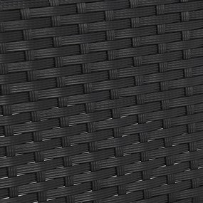 Masa de gradina Yoro polyrattan, rotunda negru 60 cm
