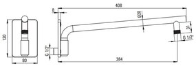 Set paravan dus walk-in 90x195 cm, rigola si set de dus incastrat crom Temisto