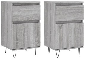 vidaXL Servante, 2 buc., gri sonoma, 40x35x70 cm, lemn prelucrat