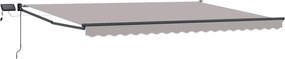 vidaXL Marchiză retractabilă manuală cu led-uri Gri deschis 4 × 3 m