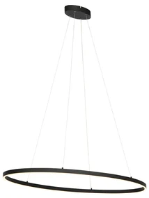 Lampă suspendată de design ovală neagră incluzând LED cu dimmer în 3 trepte - Ovallo