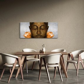 Tablou cu statuie cu detaliu a feței (120x50 cm)