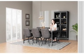 Vitrină neagră din lemn masiv de stejar 95x195 cm Everett - Rowico