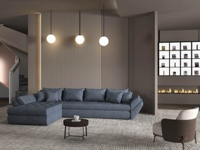 Colțar extensibil dumonde cu ladă de depozitare si sezut confortabil din spuma high-density, Loana XL Enjoy Antracit 335x185 cm
