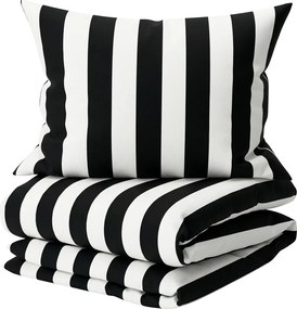 Lenjerie de pat din bumbac MONOLINE negru-alb Dimensiune lenjerie de pat: 70 x 80 cm | 140 x 200 cm