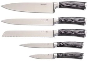 Set de cuțite G21 Gourmet Stone 5 bucăți + bloc debambus