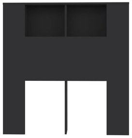 Tablie de pat cu dulap, negru, 100x18,5x104,5 cm Negru, 1