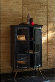 Vitrină neagră din metal 60x100x35 cm Denza – Dutchbone