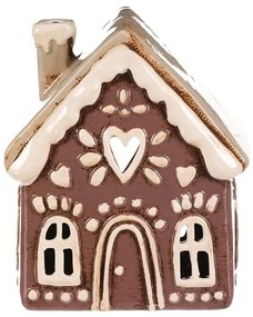 Decorațiuni de Crăciun căsuță din turtă dulceInimă pentru lumânare de ceai, ceramică, violet