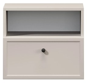 Noptieră suspendată Lorini 45 cm cu sertar - cașmir / mâner negru