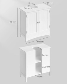 Dulapior sub chiuveta LAVIXO 60 x 30 cm, albă