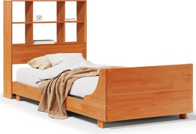 vidaXL Cadru pat fără saltea, maro ceruit, 75x190 cm, lemn masiv pin