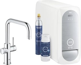 Baterie bucatarie Grohe Blue Home crom pipa tip U si Starter Kit
