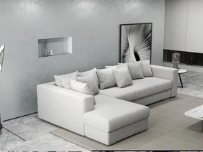 Colțar extensibil dumonde cu ladă de depozitare si sezut confortabil din spuma high-density, Gloria Euphoria Dove 320x183 cm